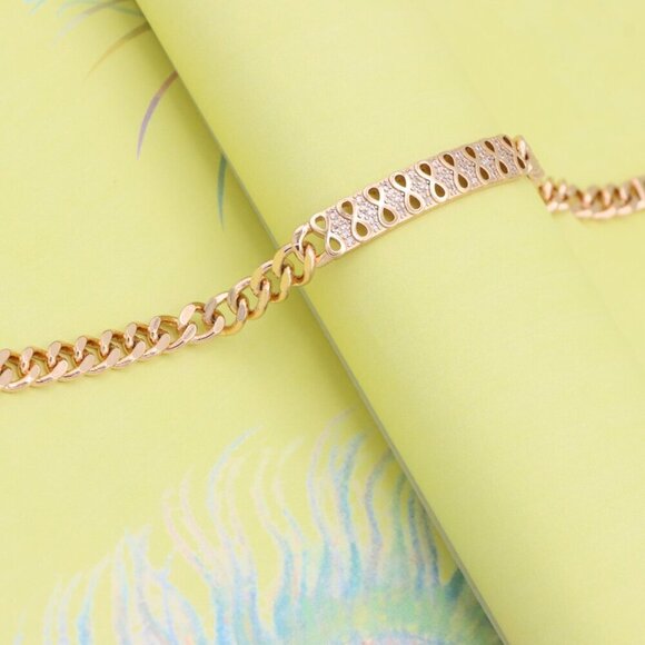 "Elegant Infinity Pattern Rose Gold Bracelet with Sparkling CZ Stones, XPBL0965 - Picture 5 of 12